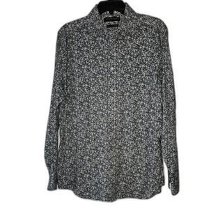 NICK GRAHAM Wrinkle Free Stretch Floral Dress Shirt 34-35